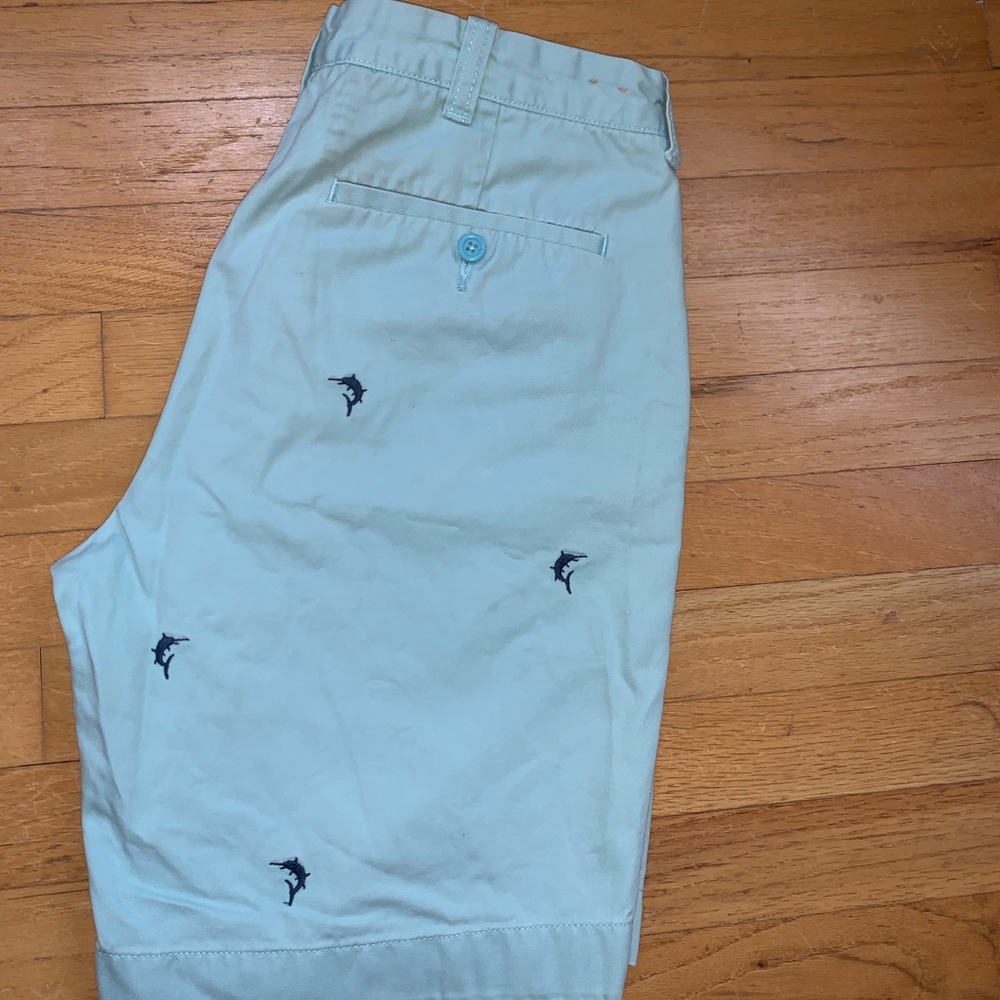 J crew shorts with swordfish print